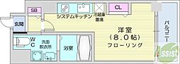 パシフィックタワー札幌 1Kの間取図画像