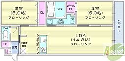 ヴィレッジ円山テラス 2LDKの間取図画像