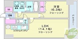D'グラフォート札幌ステーションタワー 1LDKの間取図画像