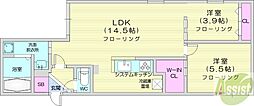 北斗エンブレム札幌北 2LDKの間取図画像