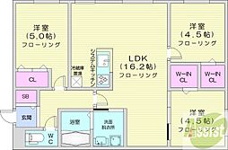 札幌市豊平区平岸五条13丁目マンション 3LDKの間取図画像