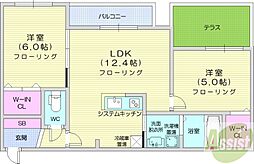 Mesig Green 2LDKの間取図画像