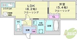 ラグジースペースS13 1LDKの間取図画像