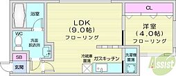 ラフィネ北円山 1LDKの間取図画像