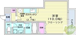 東洋ハイツA 1Kの間取図画像