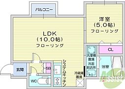 レジデンス大通公園 1LDKの間取図画像