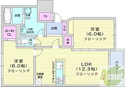 グルービー 2LDKの間取図画像