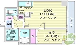 インボイス札幌レジデンス 1LDKの間取図画像