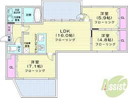 citypremier北6条 3LDKの間取図画像