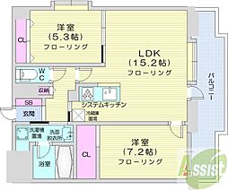 サンタの館裏参道 2LDKの間取図画像