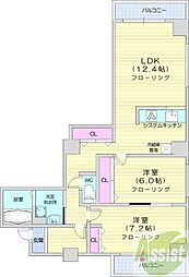 ディアコート69 2LDKの間取図画像