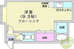 パシャ18 1Kの間取図画像