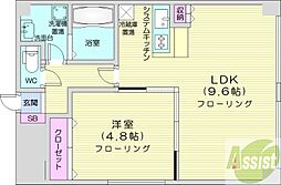 藤井ビル北11条 1LDKの間取図画像