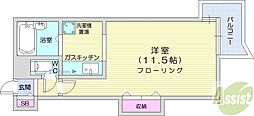 藤井ビル北17条2 1Kの間取図画像