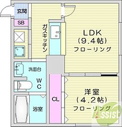 ブランノワール/エピオス 1LDKの間取図画像