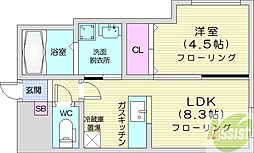 グランスクエア 1LDKの間取図画像