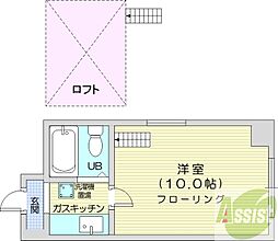 クィーン南5条 1Kの間取図画像