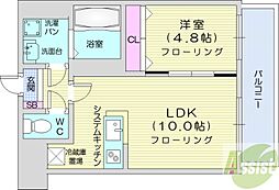 ルラシオン北9条通 1LDKの間取図画像