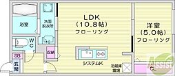 ブランシャール円山医大前 1LDKの間取図画像