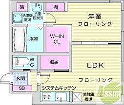 札幌市中央区北八条西20丁目マンション 1LDKの間取図画像