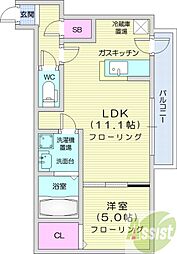 アネトス二番館 1LDKの間取図画像