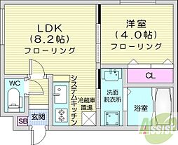inicio 1LDKの間取図画像