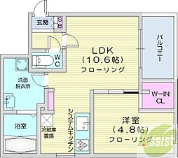 札幌市中央区北五条西19丁目マンション 1LDKの間取図画像