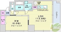 ビッグタワー大通公園 1LDKの間取図画像
