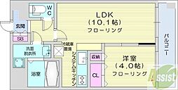 レガーロ美術館通 1LDKの間取図画像