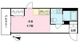 RAMIi池上　ラミイイケガミ 4階ワンルームの間取り