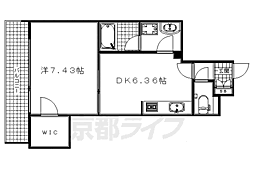 京阪本線 清水五条駅 徒歩12分の賃貸マンション 6階1DKの間取り