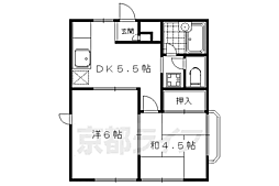 エクセレントさわらぎI 1階2DKの間取り