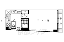 京福電気鉄道北野線 北野白梅町駅 徒歩14分の賃貸マンション 2階1Kの間取り