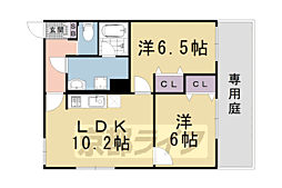 京都市営烏丸線 四条駅 徒歩8分の賃貸マンション 1階2LDKの間取り