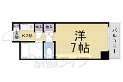 阪急京都本線 大宮駅 徒歩9分の賃貸マンション 4階1Kの間取り