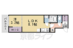 京都市営烏丸線 四条駅 徒歩9分の賃貸マンション 5階1LDKの間取り