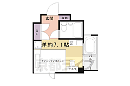 京阪本線 清水五条駅 徒歩2分の賃貸マンション 5階ワンルームの間取り