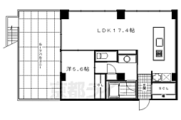 京都市営烏丸線 烏丸御池駅 徒歩8分の賃貸マンション 3階1LDKの間取り