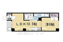 阪急京都本線 大宮駅 徒歩8分の賃貸マンション 5階1LDKの間取り