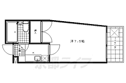 京阪本線 清水五条駅 徒歩7分の賃貸マンション 4階1Kの間取り