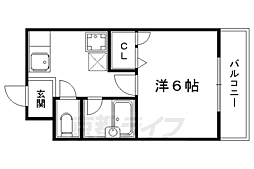 ドリアード下鴨 3階1Kの間取り
