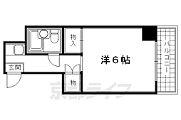 京阪本線 三条駅 徒歩7分の賃貸マンション 5階1Kの間取り