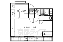 京都市営烏丸線 北山駅 徒歩4分の賃貸マンション 3階1LDKの間取り
