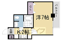 エスクレア出町柳 2階1Kの間取り