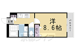 ハーミテージ修学院 1Kの間取図画像