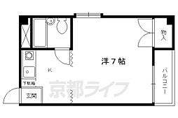 シティハイツ百万辺 1Kの間取図画像