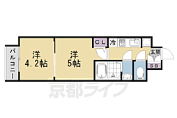京都市上京区革堂前之町マンション 2Kの間取図画像