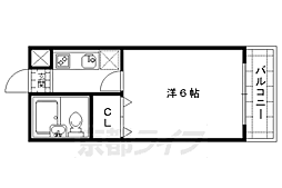 北斗ハイツ 1Kの間取図画像