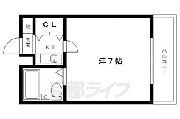 モデラート丸太町 1Kの間取図画像