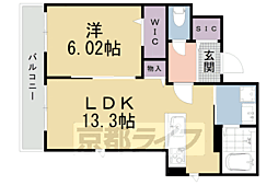ベルフォレ大山 1LDKの間取図画像